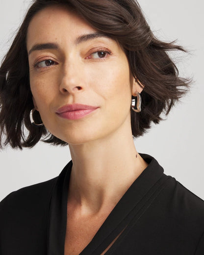 Chico's Everyday | Silver Wavy Hoop Earrings