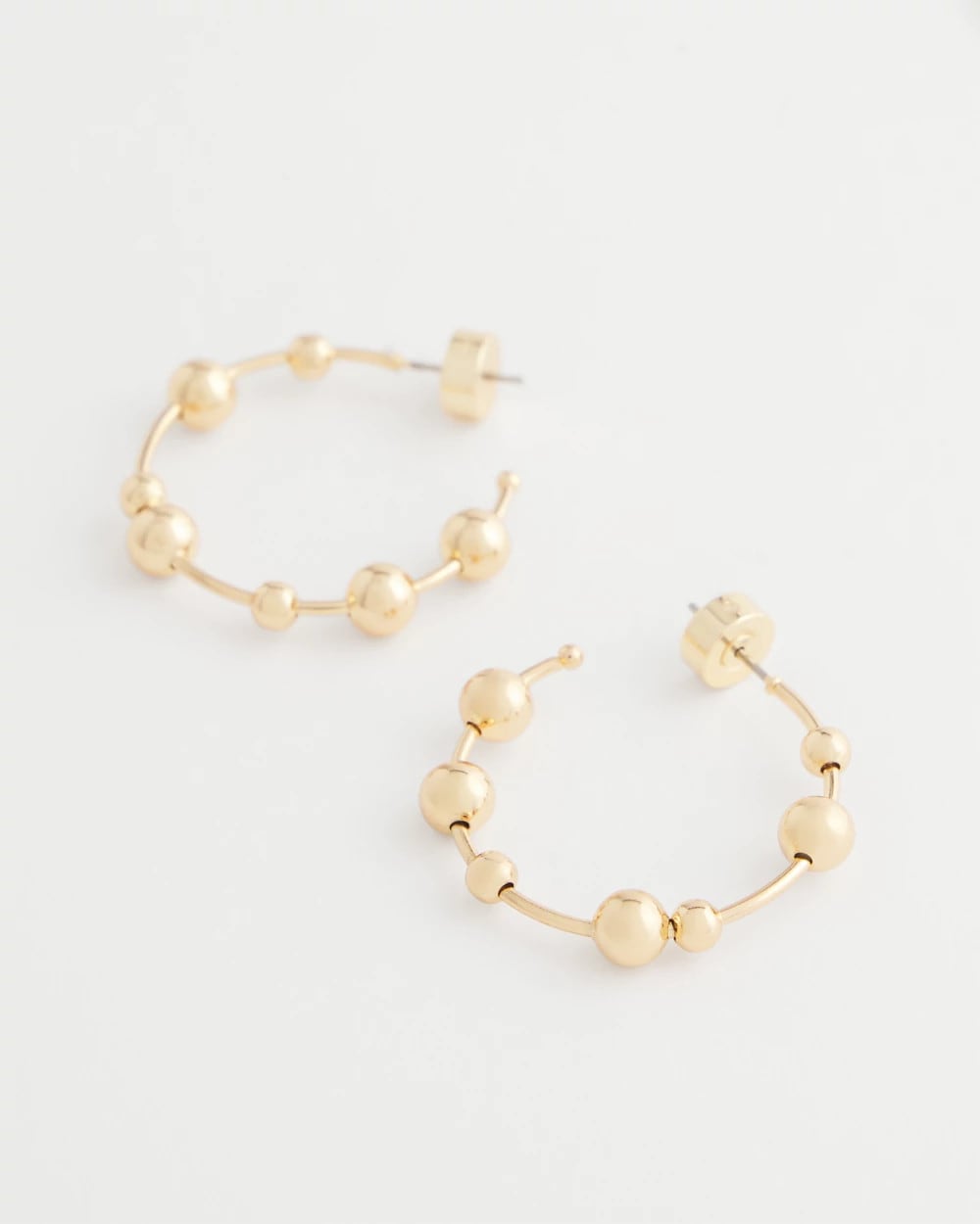 Chico's Exclusive | Goldtone Beaded Hoop Earrings