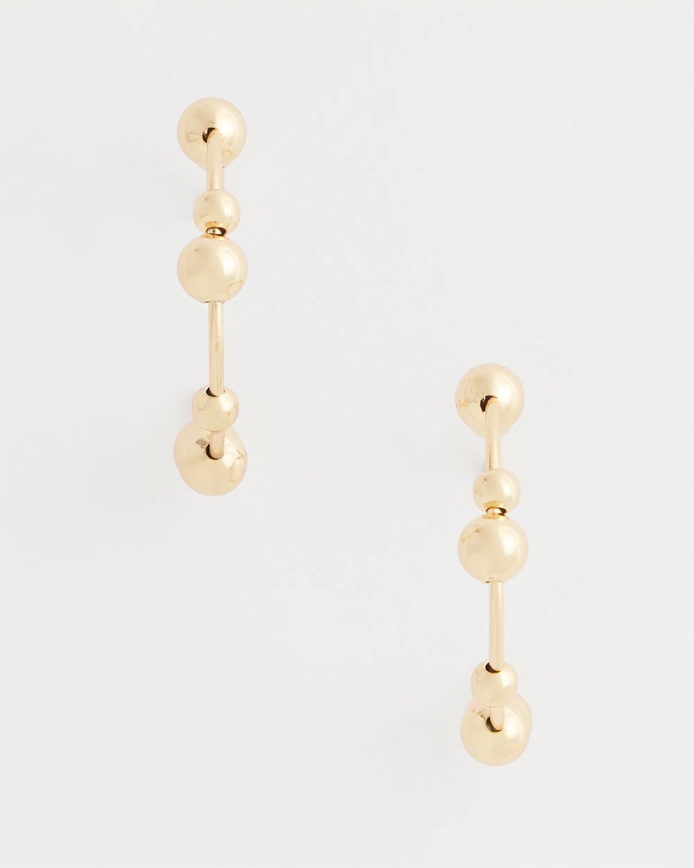 Chico's Exclusive | Goldtone Beaded Hoop Earrings
