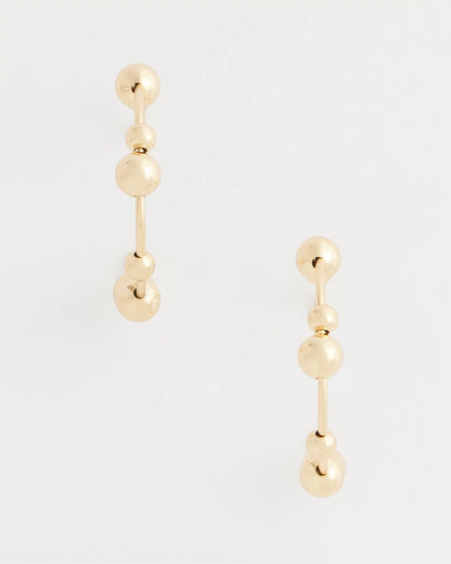 Chico's Exclusive | Goldtone Beaded Hoop Earrings
