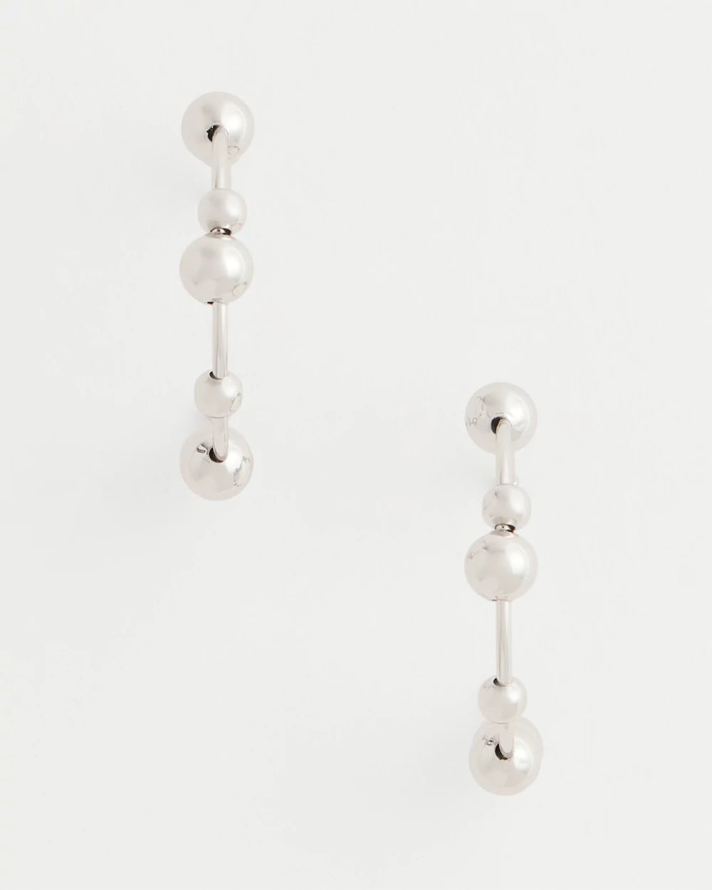 Chico's Hot Sale | Silvertone Beaded Hoop Earrings
