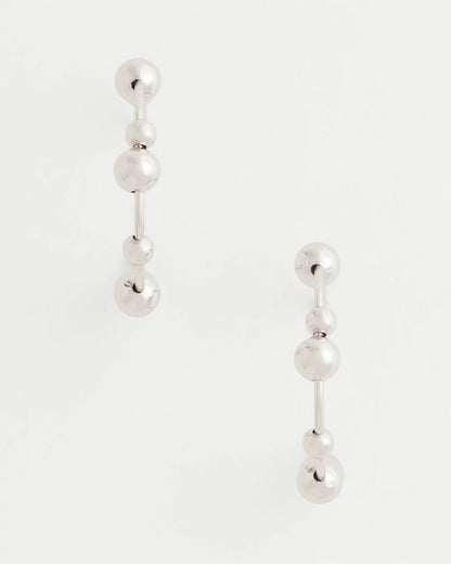 Chico's Hot Sale | Silvertone Beaded Hoop Earrings