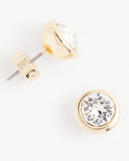 Chico's Everyday | Gold Tone Crystal Stud Earrings