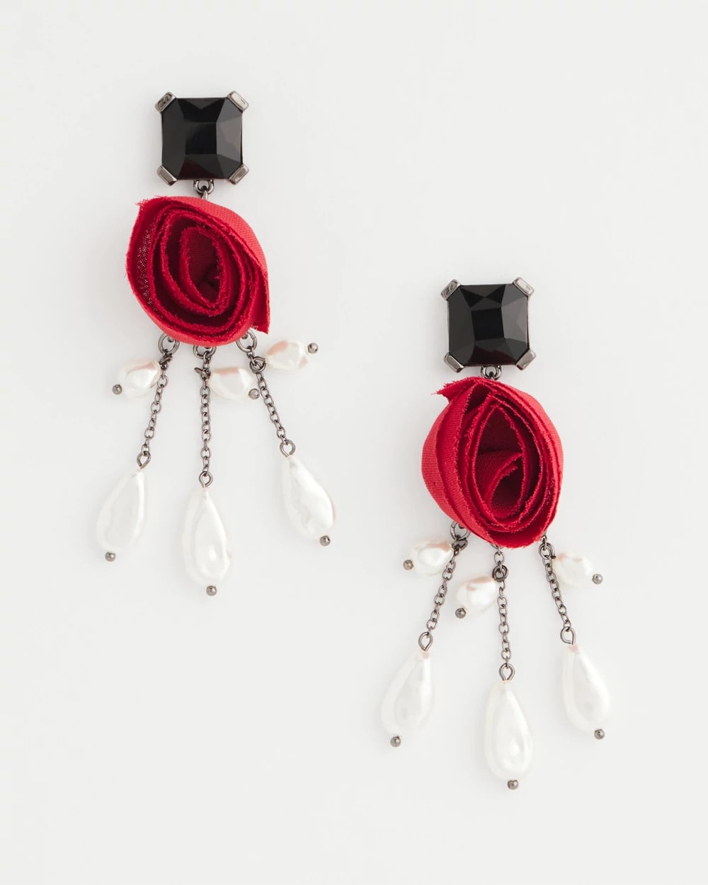 Chico's Classic | Red Rose Drop Earrings