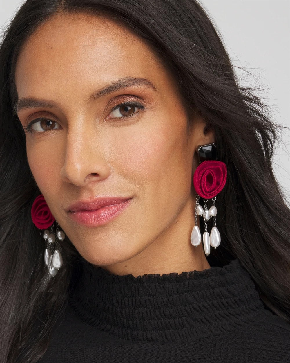 Chico's Classic | Red Rose Drop Earrings