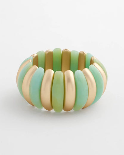 Chico's Top Pick | Aqua and Gold Stretch Bracelet