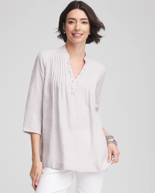 Chico's Essential | Embellished Linen Kurta Tunic