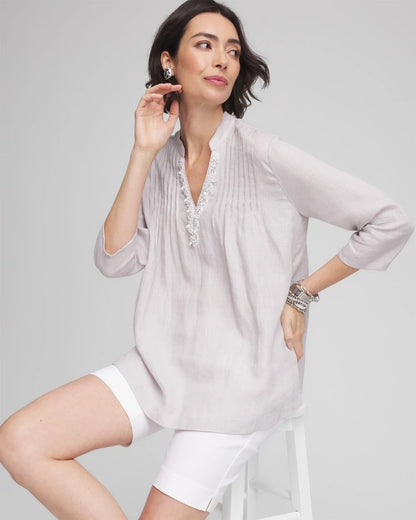Chico's Essential | Embellished Linen Kurta Tunic