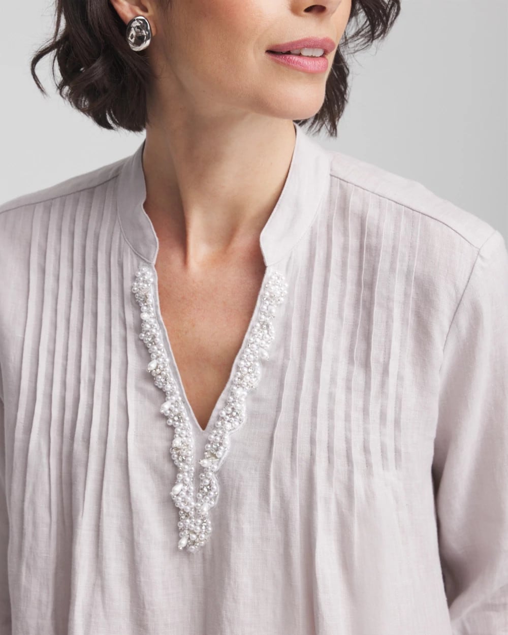 Chico's Essential | Embellished Linen Kurta Tunic