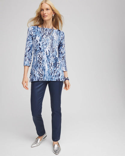Chico's Signature | Animal Print Square Neck Tunic