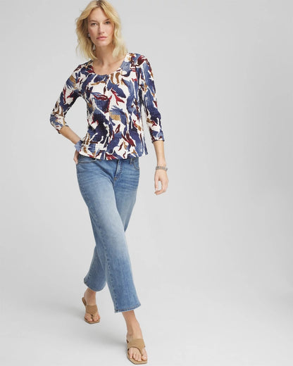 Chico's Special Offer | Printed Textured Scoopneck Cardigan
